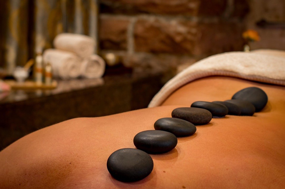 Hot stone massage at Tiga Spa